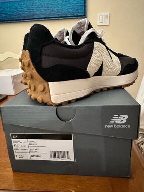 New Balance Women’s Gum Retro Black and White Sneakers